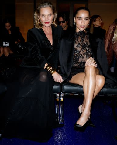 <p>Aitor Rosas Sune/WWD via Getty</p> Kate Moss and Zoë Kravitz