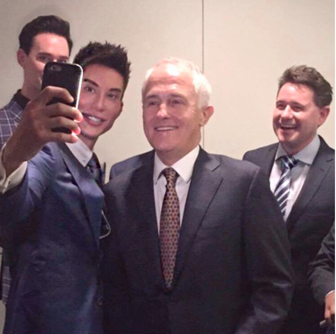 Justin was in Australia recently where he took a selfie with Malcolm Turnbull. Photo: Instagram