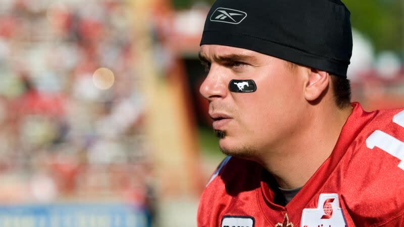 Burke Dales, former Calgary Stampeders football player and member of the 2008 Grey Cup championship team, has passed away at the age of 46. (Courtesy of the Calgary Stampeders - image credit)