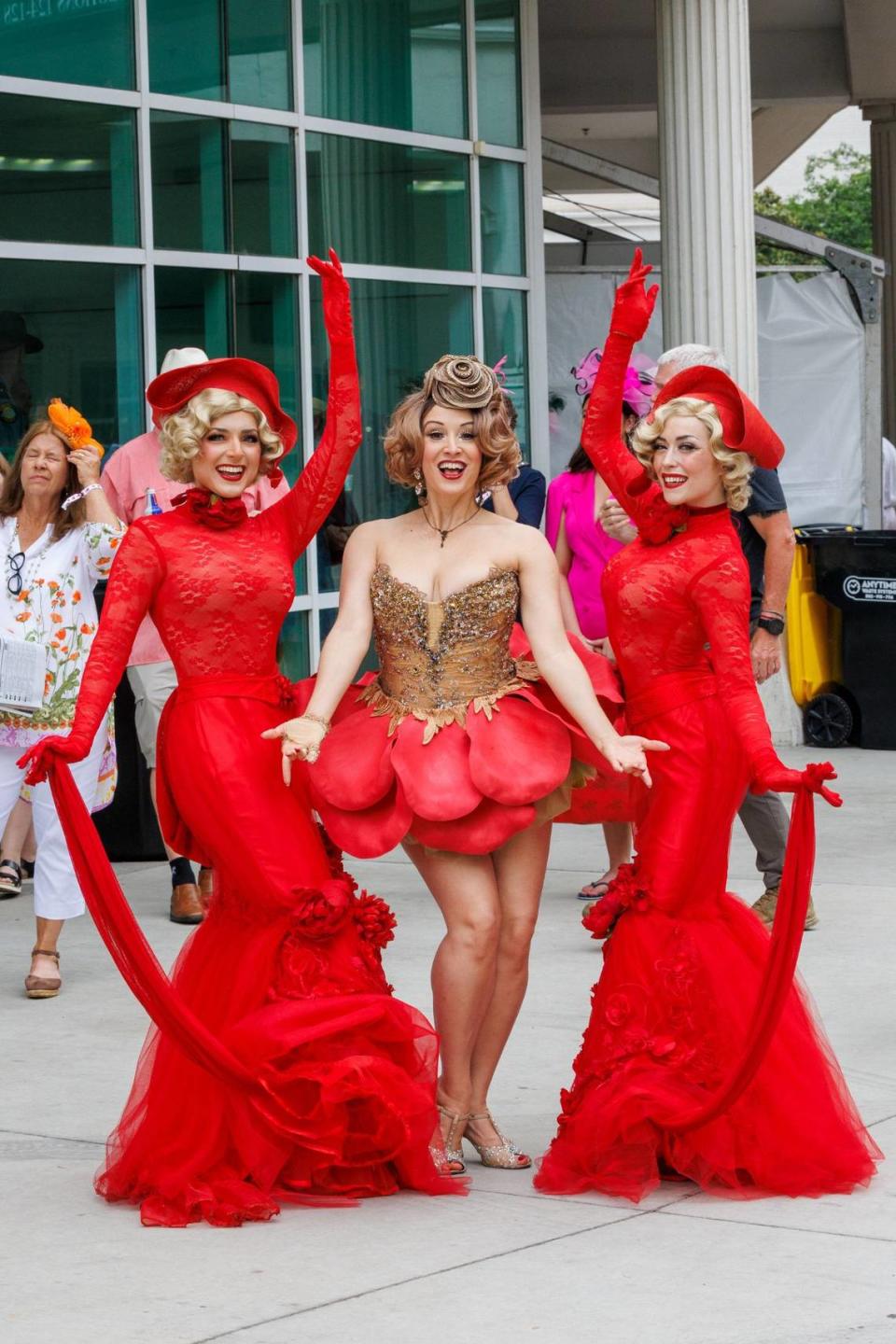 Bright red fashion on display for Kentucky Derby 150 Saturday, May 04, 2024 at Churchill Downs in Louisville.