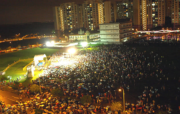 Bird's eye view of the crowd at WP's Punggol East Rally