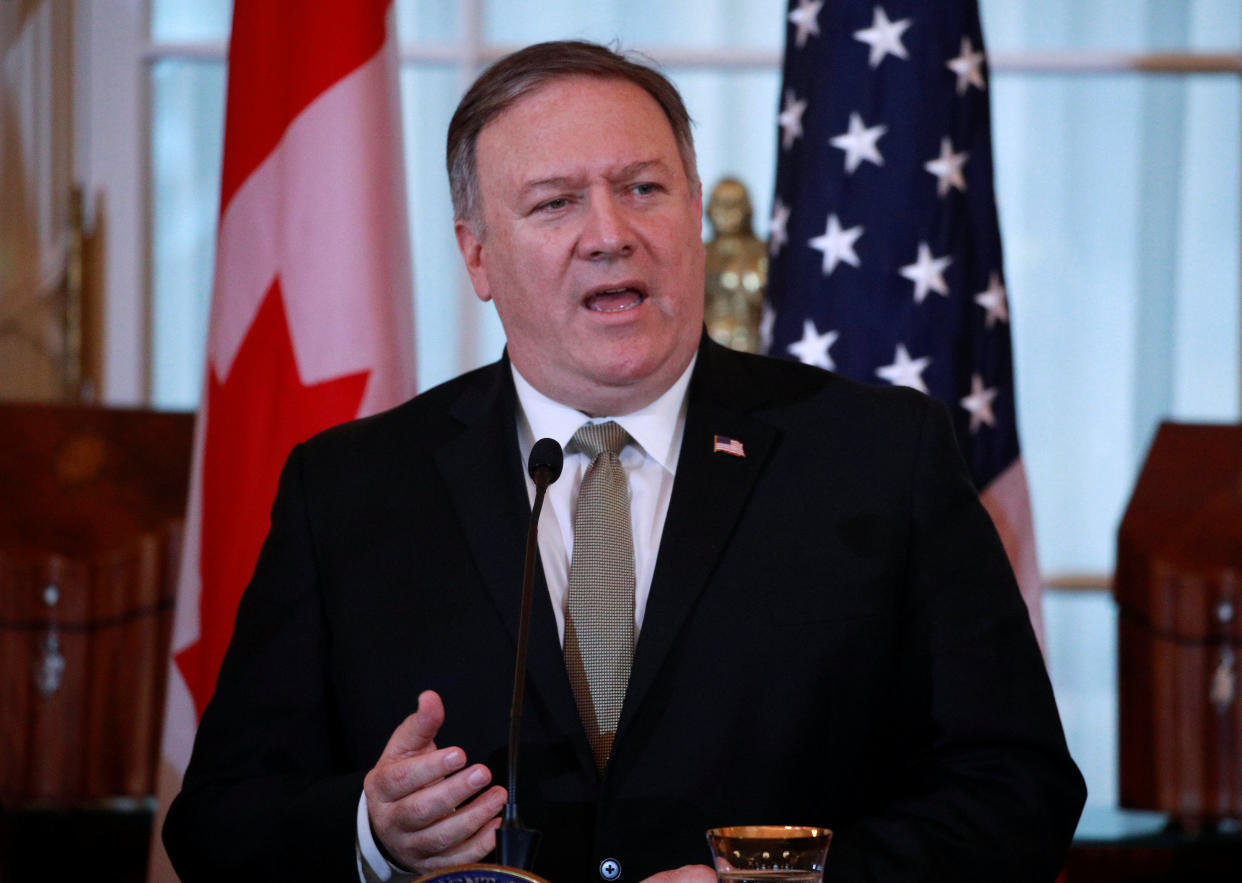 Secretary of State Mike Pompeo during a news conference at the State Department on Dec. 14. (Photo: Jim Young/Reuters)