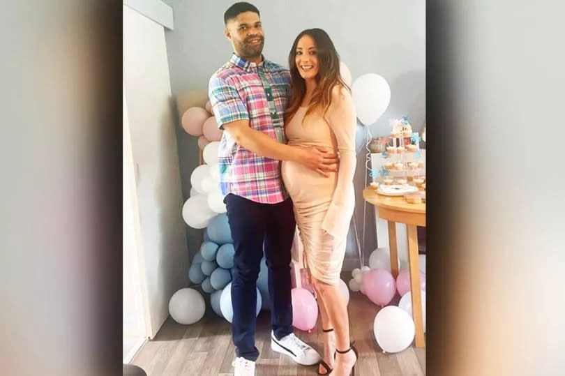 Calvin and Frankie at the gender reveal -Credit:TFGM/FAMILY
