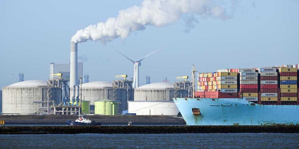 LNG import terminal in Rotterdam.