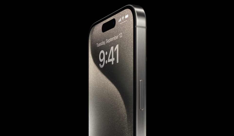 The iPhone 15 Pro with new titanium enclosure. 