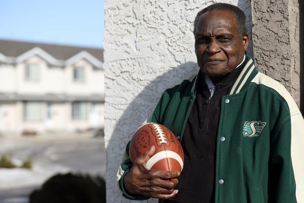 George Reed, who died Sunday, smashed nearly every record for professional football running backs and brought the Saskatchewan Roughriders their first Grey Cup in 1966.  (Kirk Fraser/CBC - image credit)