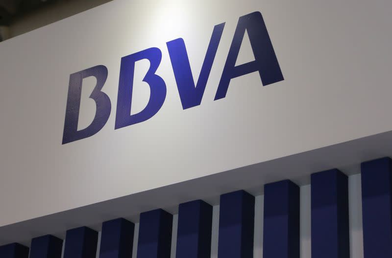 FILE PHOTO: The logo for BBVA is seen at the SIBOS banking and financial conference in Toronto