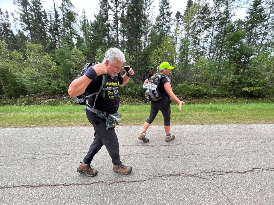 Jeff and Karen often find time to dance and play games while on the Island Walk.