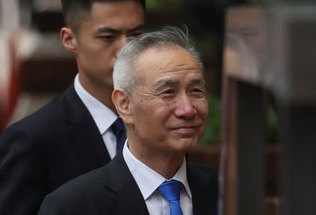 China's Vice Premier Liu He arrives trade talks at the U.S. Trade Rpresentative's Office in Washington