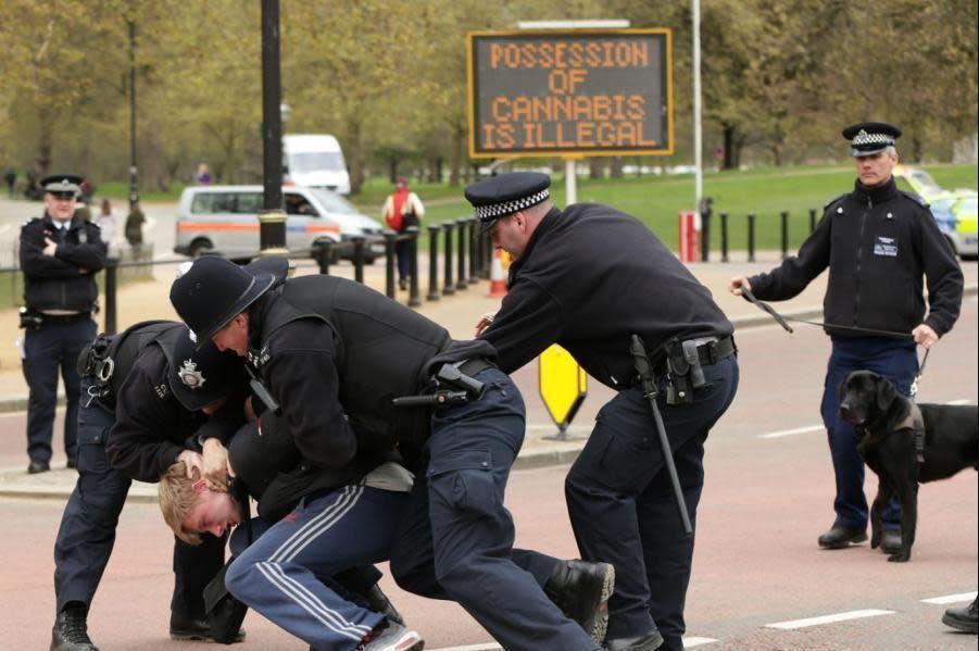 More than 50 people were arrested during the Hyde Park rally in 2015 (PA)