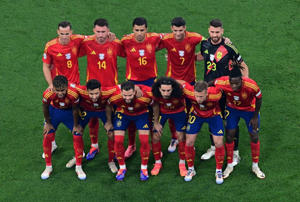 Spain’s current side before their Euro 24 semi-final against France (Reuters)