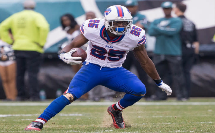 Dec 13, 2015; Philadelphia, PA, USA; Buffalo Bills running back LeSean McCoy (25) runs against the Philadelphia Eagles at Lincoln Financial Field. The Eagles won 23-20. Mandatory Credit: Bill Streicher-USA TODAY Sports