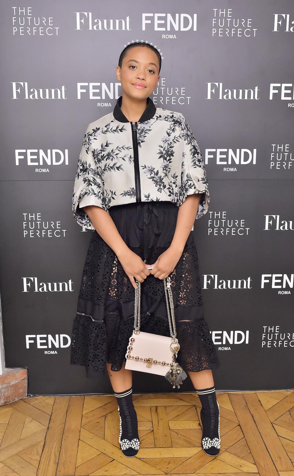 WHO: Kiersey Clemons<br> WHAT: Fendi<br> WHERE: At the Fendi x <em>Flaunt</em> party, Los Angeles<br> WHEN: March 21, 2018