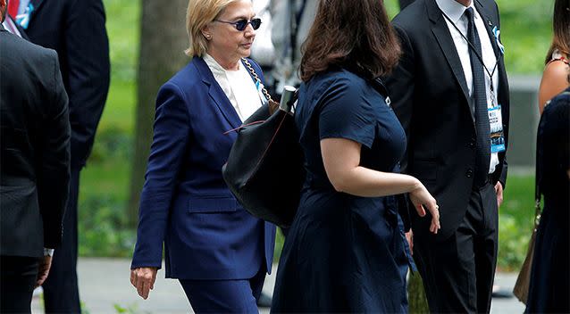 Hillary Clinton arrives at a September 11 anniversary memorial in New York on Sunday. Photo: Reuters