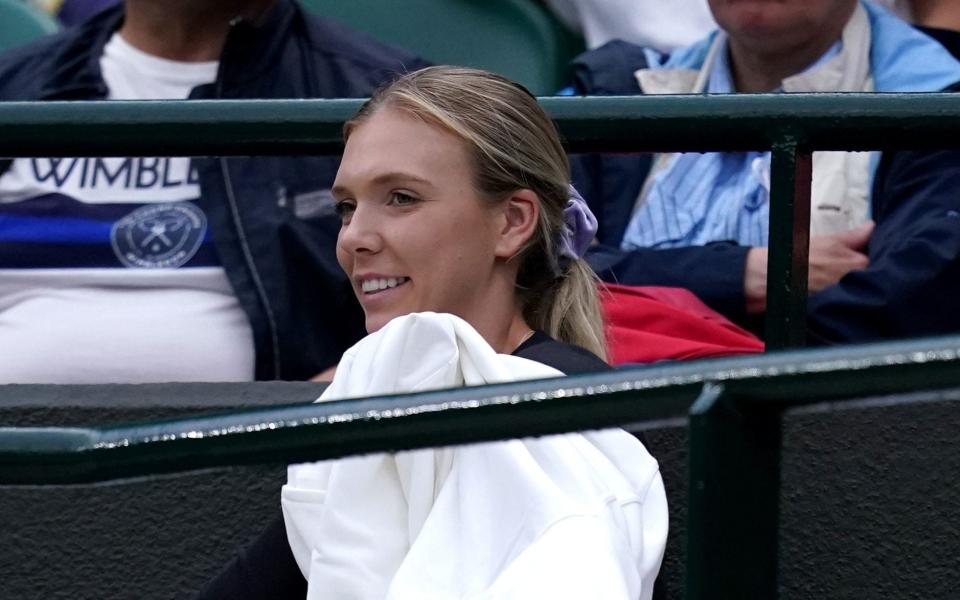 Katie Boulter watches the action between Alex de Minaur and Jack Draper during their Gentlemenâ€™s singles second round match during day four of the 2022 Wimbledon Championships at the All England Lawn Tennis and Croquet Club, Wimbledon. - PA