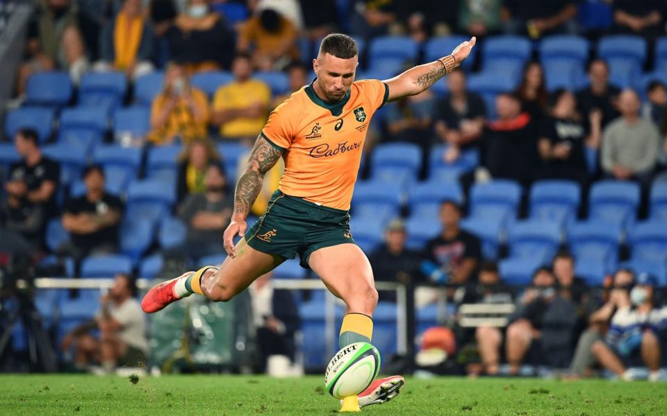 Australia's player Quade Cooper in action during the Rugby Championship Round 3 match between South Africa's Springboks and Australia's Wallabies at CBus Stadium, Gold Coast, Queensland, Australia - SHUTTERSTOCK