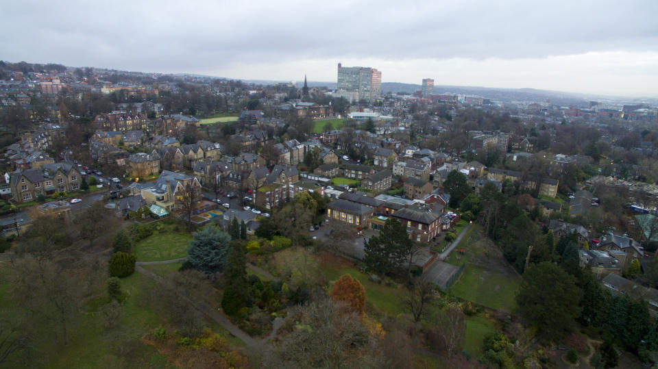 An aerial view of Sheffield.