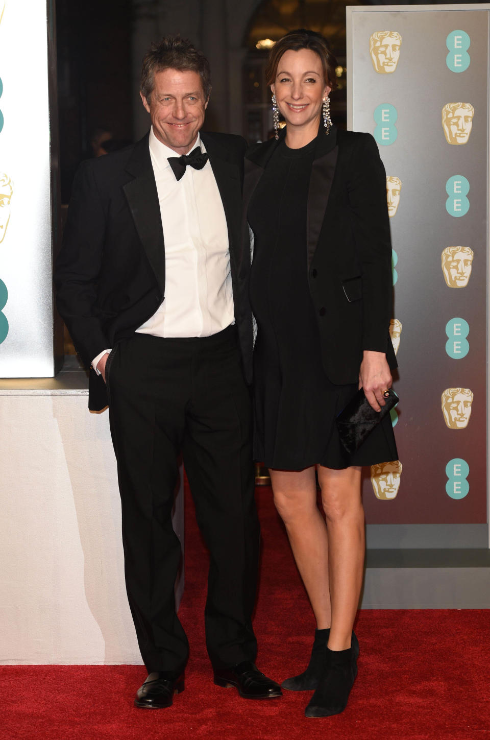 Hugh Grant and Anna Eberstein have made a few red carpet appearances, including one at the <span>71st British Academy Film Awards on Feb. 18, 2018. (Photo: AP Images)</span>