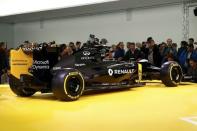 The new Renault RS16 Formula One racing car is seen during its official presentation at the company's research center, the Technocentre, in Guyancourt, near Paris, France, February 3, 2016. REUTERS/Benoit Tessier