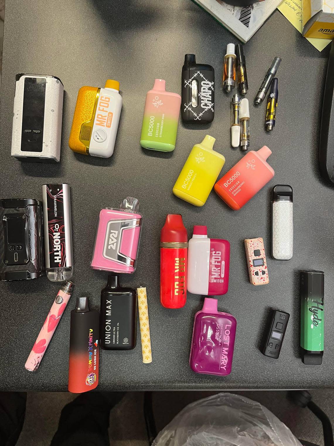 Vape products confiscated from students in Kenton County public schools.