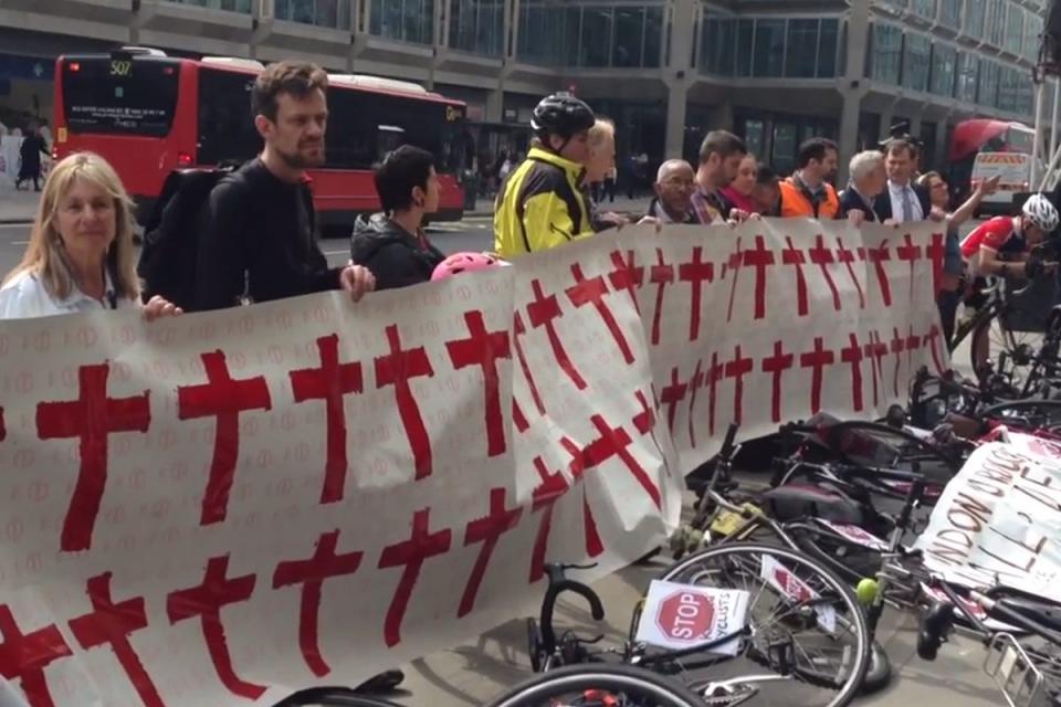 Protest: members of the Stop Killing Cyclists group