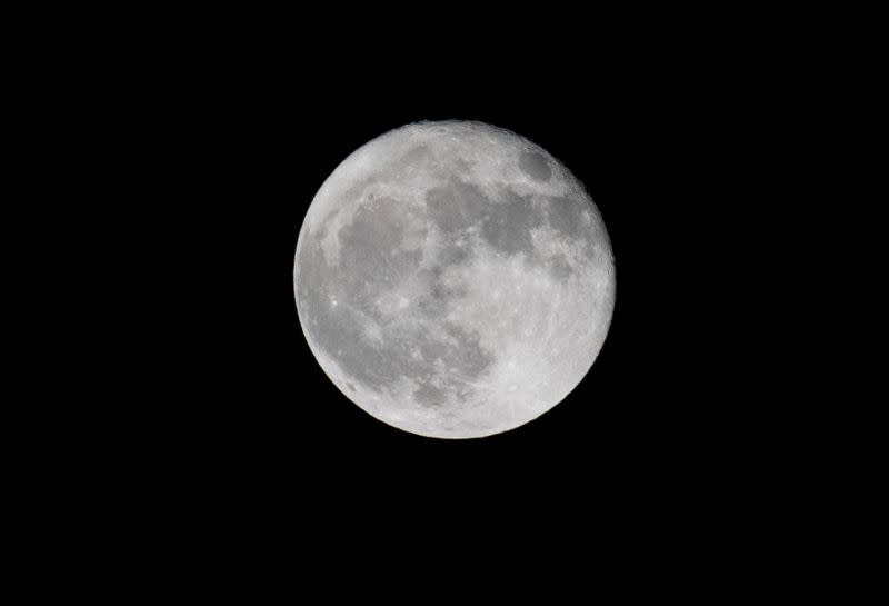 FILE PHOTO: A full moon, also called harvest moon, is pictured in Pasadena