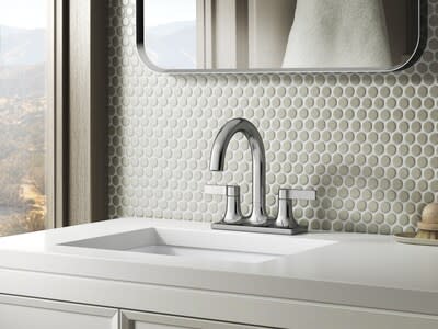 Kohler Polished Chrome Centerset Bathroom Sink Faucet