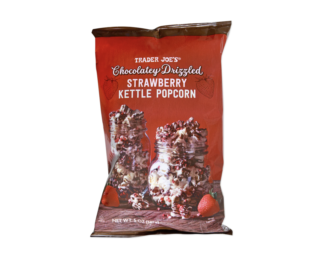 chocolatey drizzled strawberry kettle popcorn