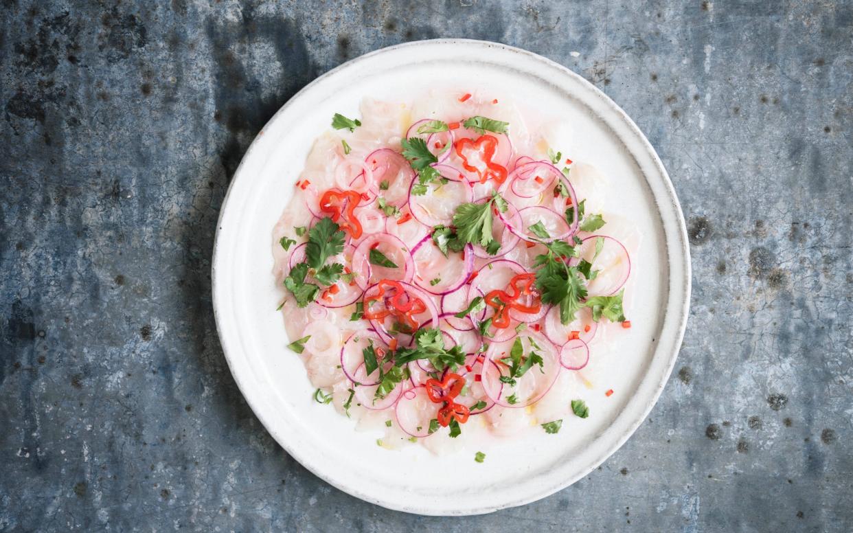 Ceviche with coriander, chilli and lime - Susan Bell