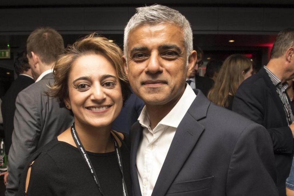 London Mayor Sadiq Khan and his wife Saadiya at the New Statesman Party in Brighton (Jeremy Selwyn)
