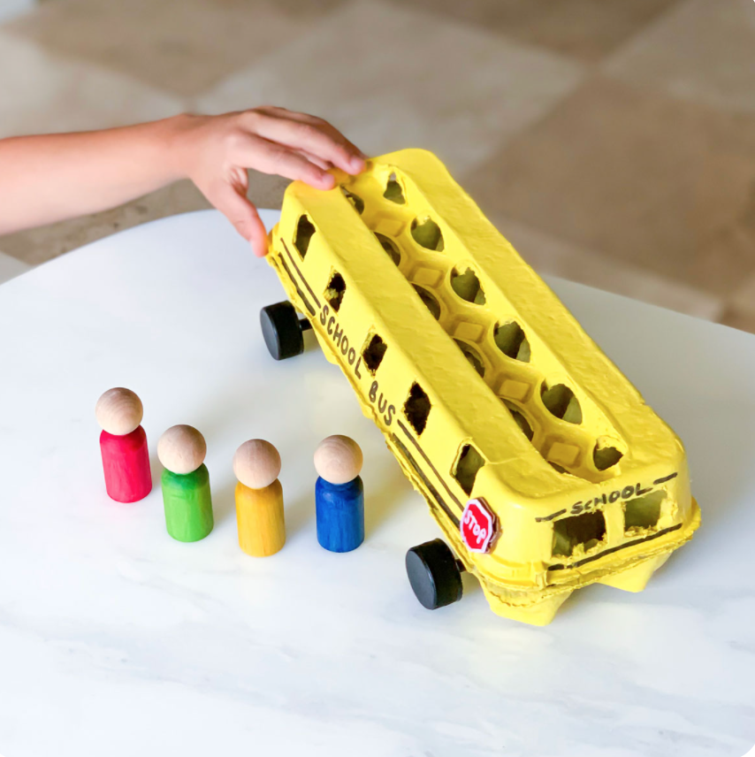 earth day crafts egg carton school bus