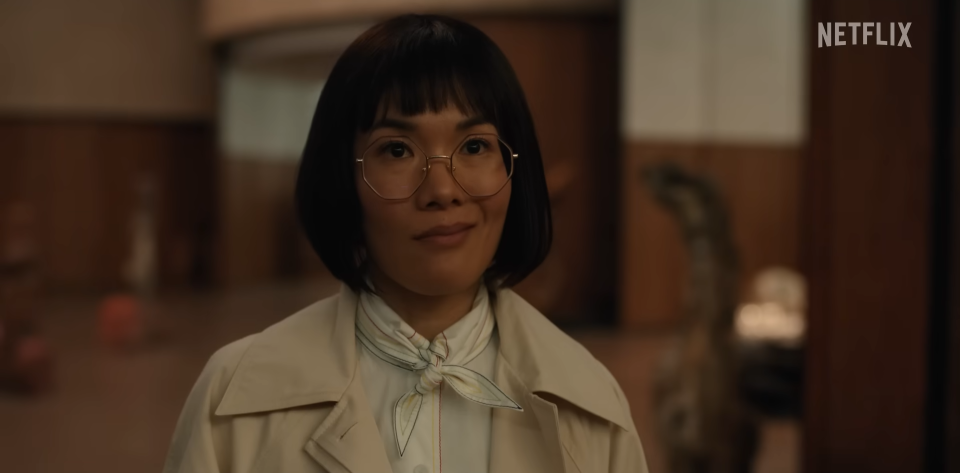 Ali Wong as Amy smirking in "Beef"
