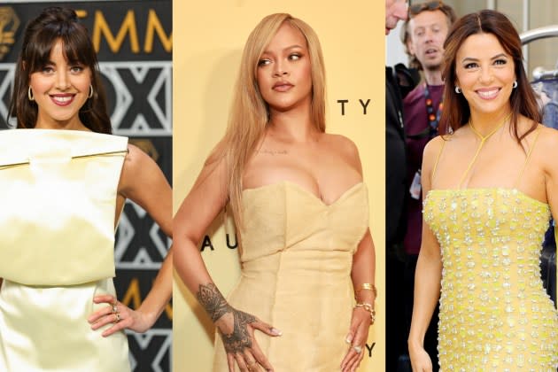 Rihanna, Eva Longoria and More Stars Bringing 'Butter' Yellow Fashion to the Red Carpet in 2024