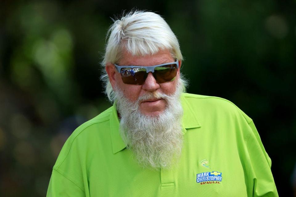 John Daly walks off the second hole of the Timquana Country Club on Oct. 4 during the first round of the Constellation Furyk & Friends. Daly shot 72.