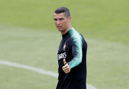 Soccer Football - Portugal Training - Oeiras, Portugal - June 5, 2018 Portugal's Cristiano Ronaldo during training REUTERS/Rafael Marchante