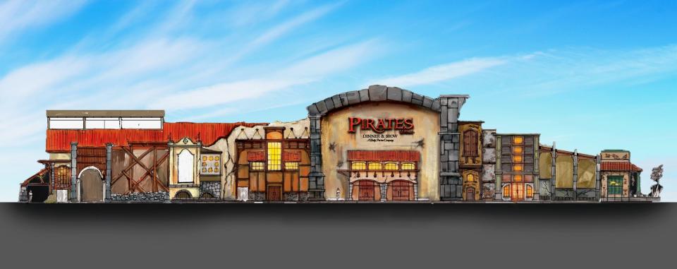 A rendering of the new Pirates Voyage Dinner & Show that Dollywood plans to establish near Pier Park in Panama City Beach.