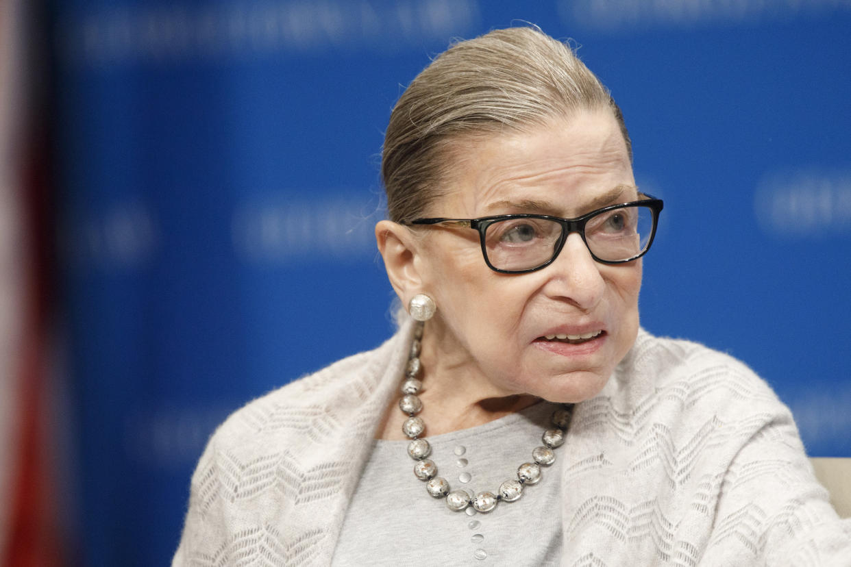 Supreme Court Justice Ruth Bader Ginsburg delivers remarks at the Georgetown Law Center on Sept. 12, 2019. (Photo: Tom Brenner via Getty Images)