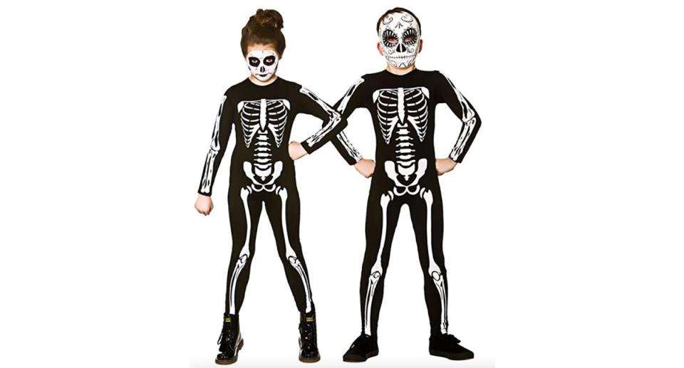 Kids Unisex Skeleton Jumpsuit Halloween Fancy Dress (Wicked Costumes/Amazon)