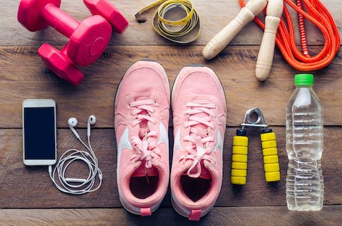 <span class="caption">Here's how to make the most of your weekend workouts.</span> <span class="attribution"><a class="link " href="https://www.shutterstock.com/image-photo/fitness-concept-exercise-equipment-on-wooden-426341398" rel="nofollow noopener" target="_blank" data-ylk="slk:photobyphotoboy/ Shutterstock;elm:context_link;itc:0;sec:content-canvas">photobyphotoboy/ Shutterstock</a></span>