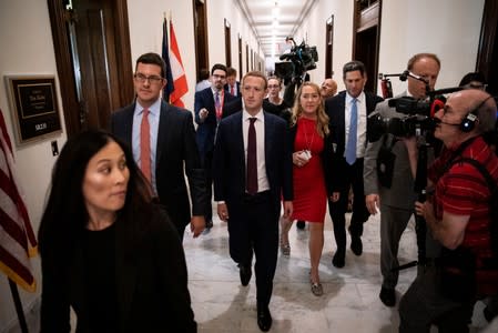 Facebook Chief Executive Mark Zuckerberg meets with lawmakers to discuss "future internet regulation\