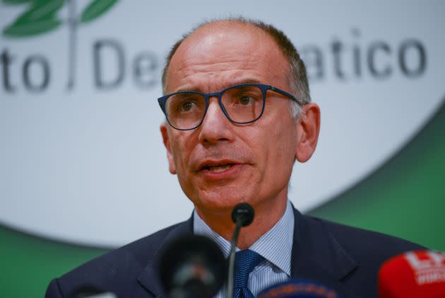 Enrico Letta at the press conference comments on the results of the ballots in Rome and in other Italian municipalities during the News Roberto Gualtieri is the new mayor of the Capital on October 18, 2021 at the Rome in Rome, Italy (Photo by Gloria Imbrogno/LiveMedia/NurPhoto via Getty Images) (Photo: NurPhoto via Getty Images)