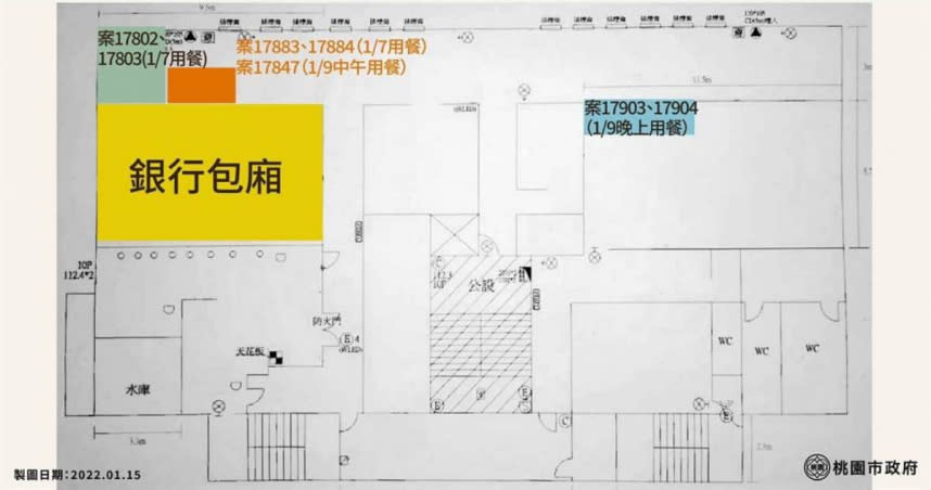 西堤染疫座位圖大公開。（圖／市府提供／中國時報蔡依珍桃園傳真）