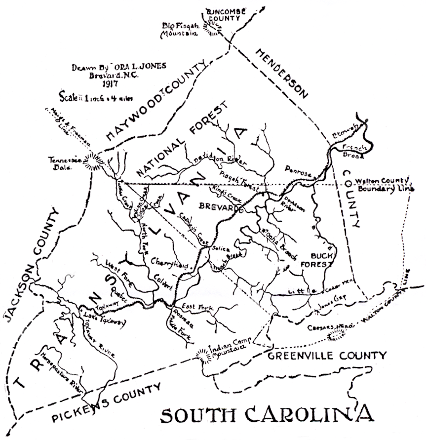 Map of Walton County drawn in 1917