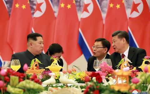 Kim Jong-un met with President Xi Jinping of China on a surprise visit to Beijing this week