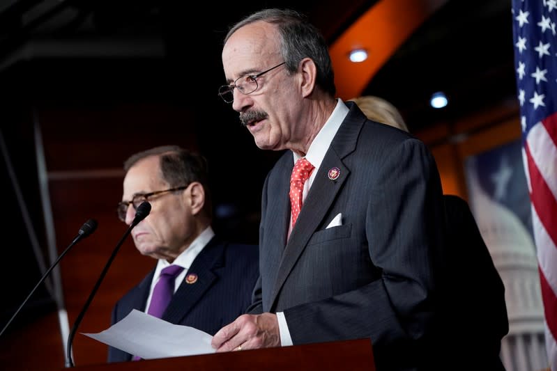 Chairman of the House Foreign Affairs Eliot Engel speaks after a House vote approving rules for an impeachment inquiry into U.S. President Trump in Washington