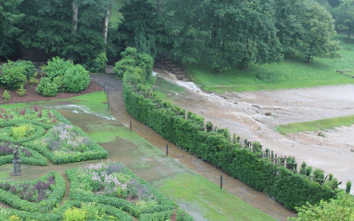 Flooding in 2019 at Lyme Park, Cheshire. - National Trust /PA