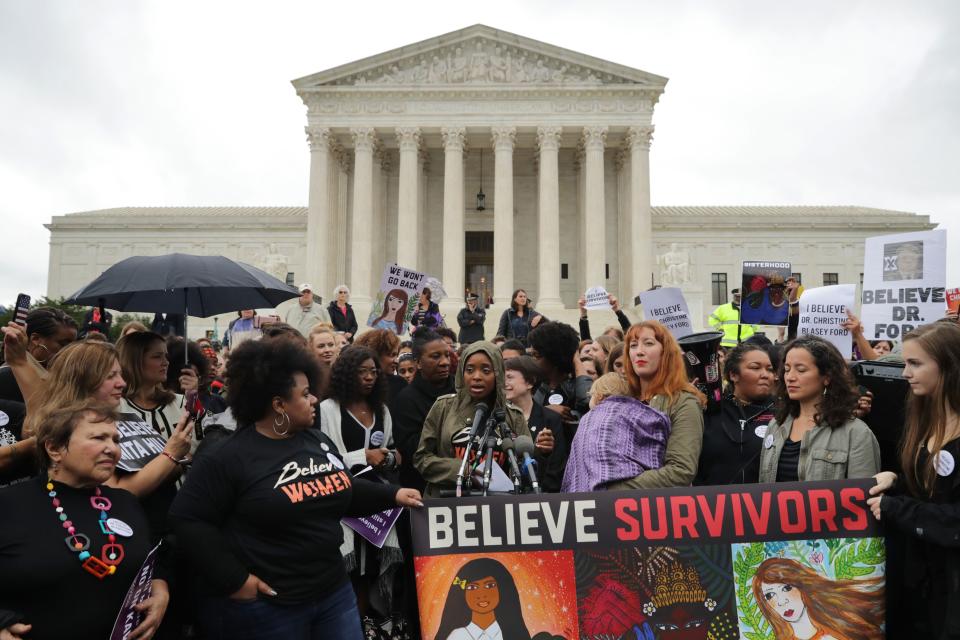 At 1:00 P.M. ET today, women across the country walked out of schools and offices to show support of sexual assault survivors and protest Brett Kavanaugh.