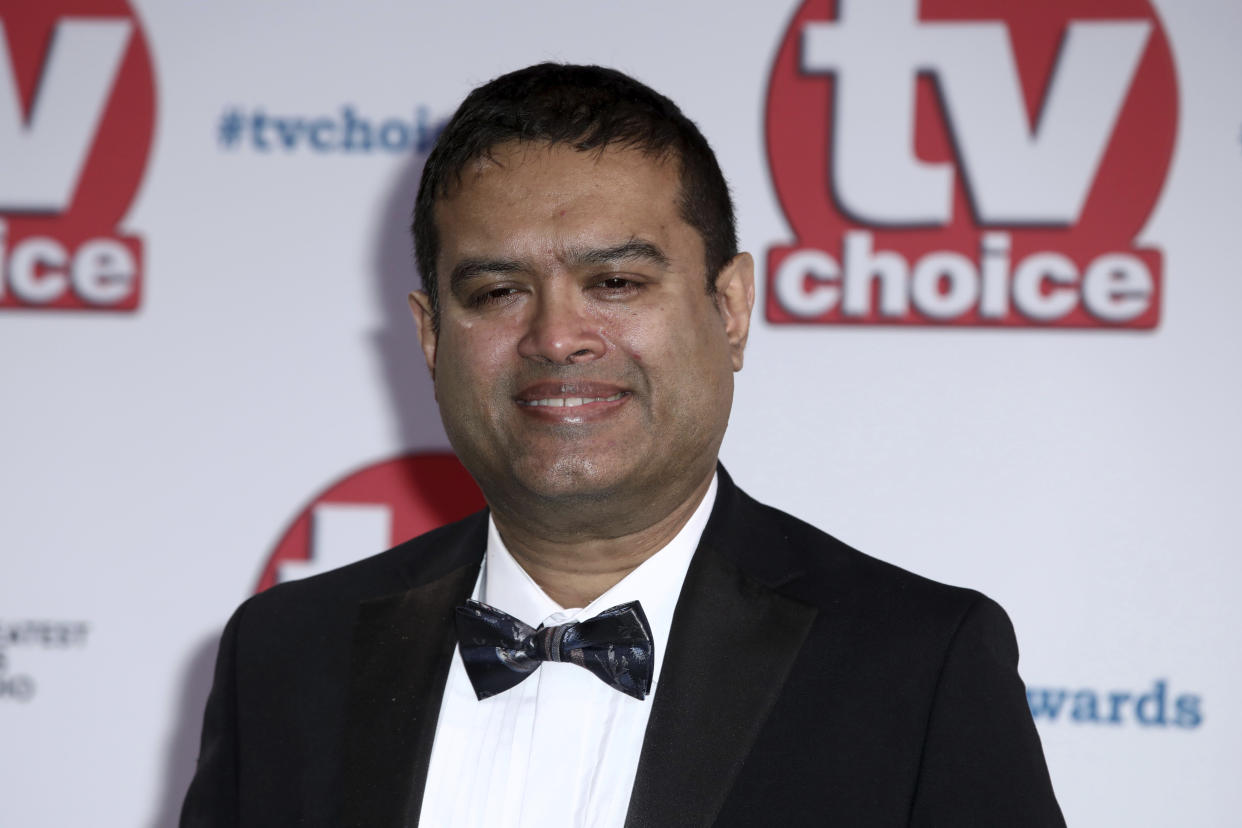 TV personality Paul Sinha poses for photographers on arrival at the TV Choice Awards in central London on Monday, Sept. 9, 2019. (Photo by Grant Pollard/Invision/AP)