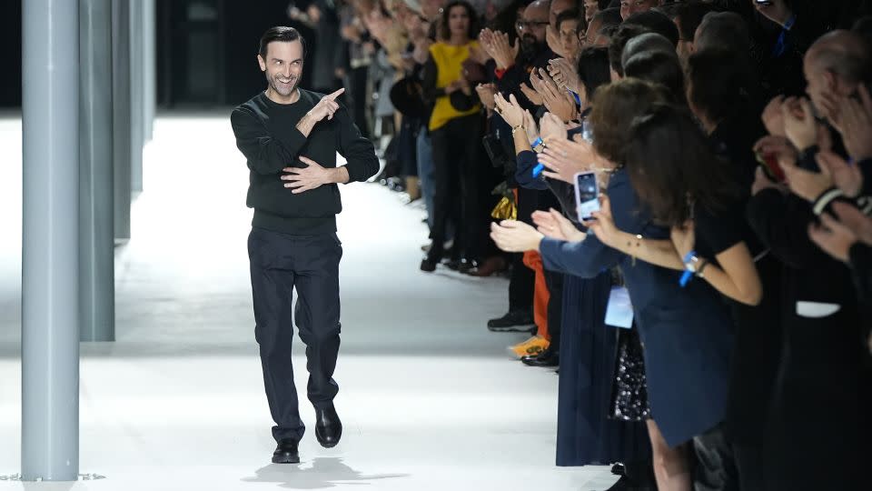 Artistic Director Nicolas Ghesquière — now in his 10th year at Louis Vuitton — appeared at the end of the house's Paris Fall-Winter 2024 presentation. - Francois Durand/Getty Images