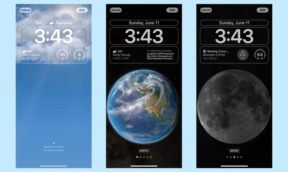 Weather & Astronomy wallpapers for iPhone in iOS 16